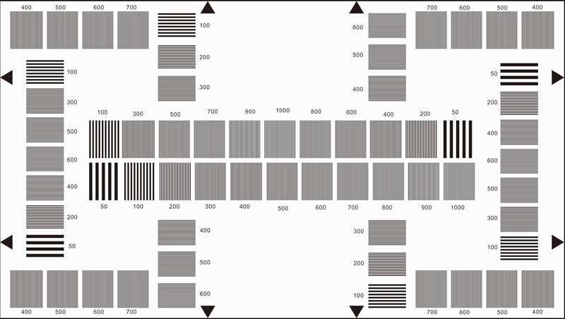 HDTV分辨率測(cè)試圖卡反射式